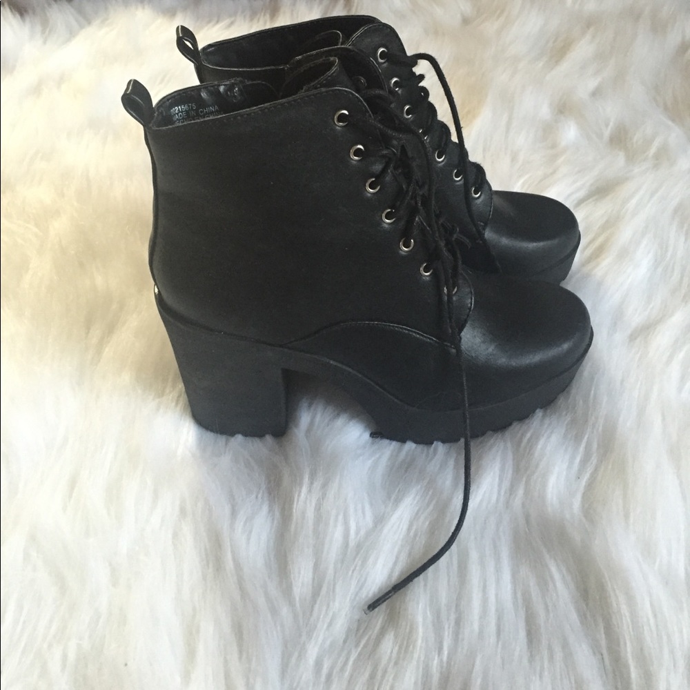 Black combat boots