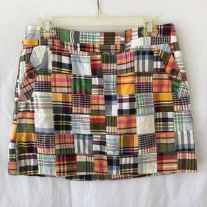 J.Crew Patch Madras Mini Skirt J.Crew Patch Madras Mini Skirt