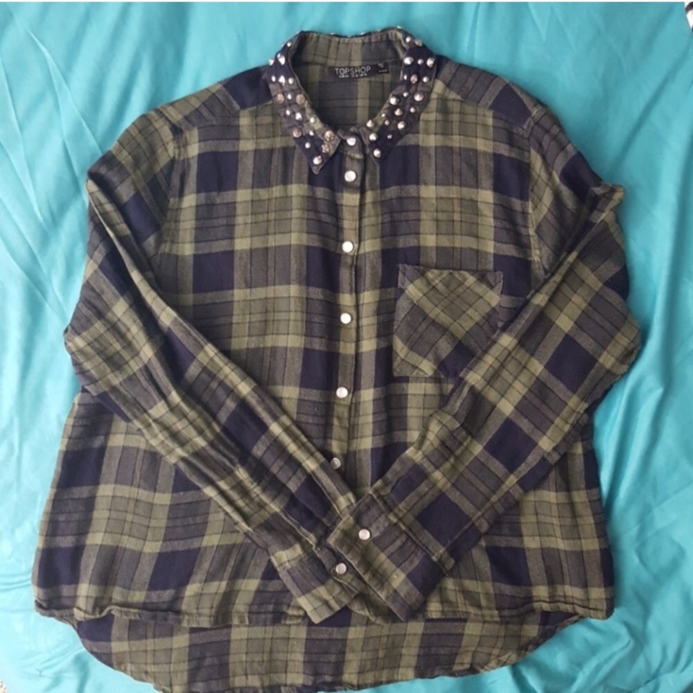 Topshop spiked collar plaid.