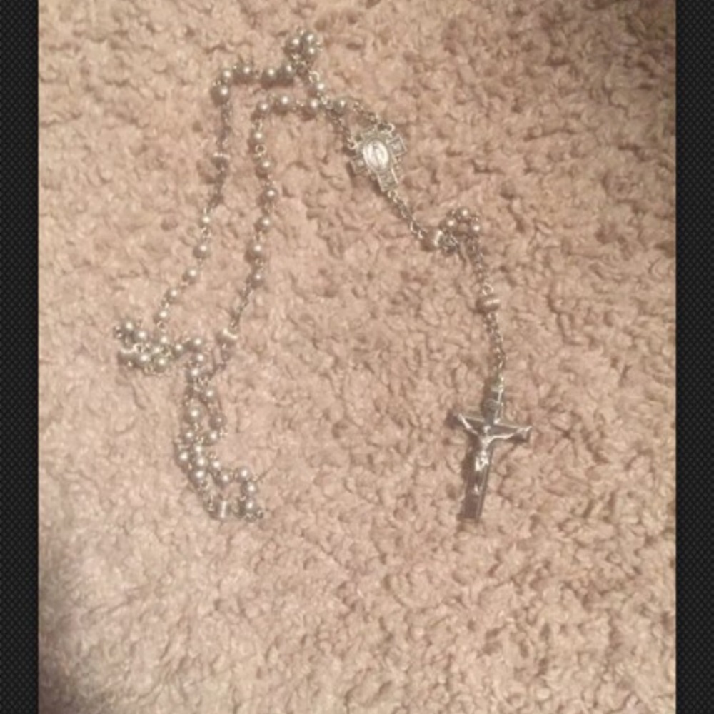 Crystal/sterling silver rosary