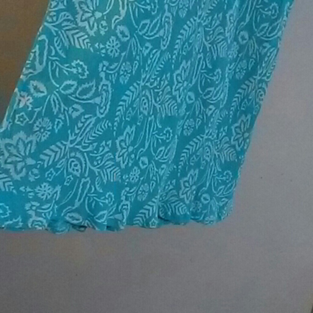 Closet Clean-Out: Boutique Europa Aqua Blue/White Skirt - Picture 2 of 8