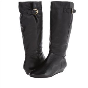 Steven Intyce Black Wedge Boots