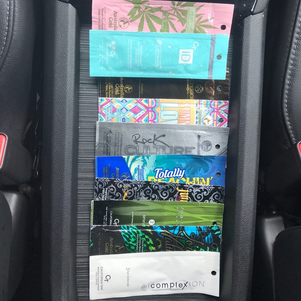 Tanning bed packets of lotion. Just added two more