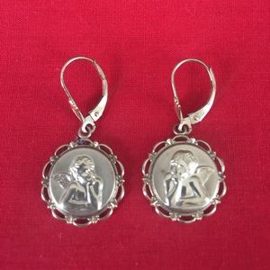 Gold Angel Dangle Earrings