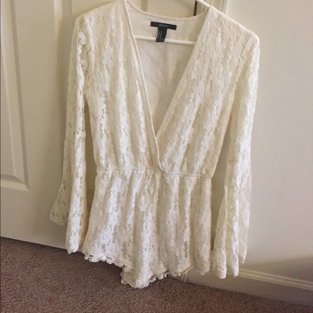White lace romper