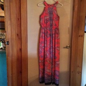 Takara m blue coral paisley maxi dress Takara m blue coral paisley maxi dress