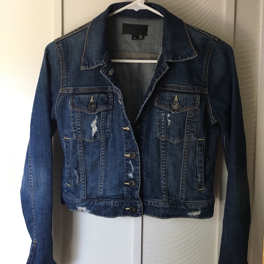 Vince distressed jean jacket