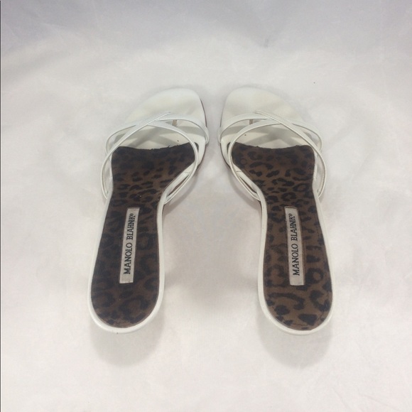 Manolo blahnick white sandal mule heels - Picture 3 of 8