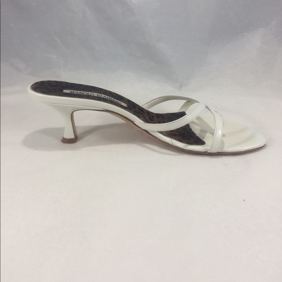 Manolo blahnick white sandal mule heels - Picture 5 of 8