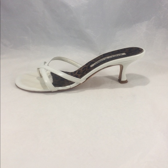 Manolo blahnick white sandal mule heels - Picture 6 of 8