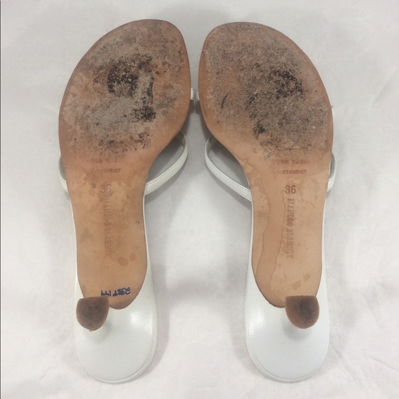 Manolo blahnick white sandal mule heels - Picture 7 of 8