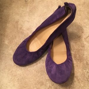 J. Crew Purple Suede Flats