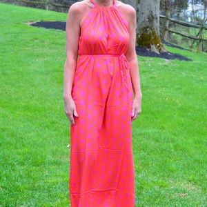 Stunning Sleeveless Pink and Orange Maxi Dress Stunning Sleeveless Pink and Orange Maxi Dress