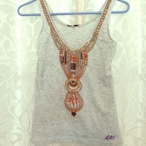 Etro beaded gray tank top