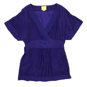 Anthropologie Maeve Embroidered Babydoll Blouse Anthropologie Maeve Embroidered Babydoll Blouse
