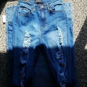 fashion nova high waisted distressed jeans