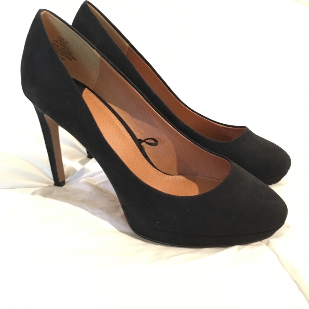 ⚡️Spring Sale⚡️ Suede Black Platform Pumps