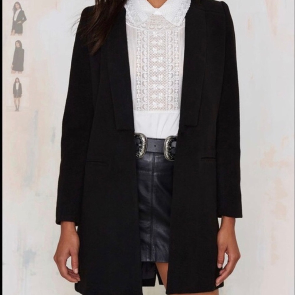 Revolve Lapel Black Coat size XS