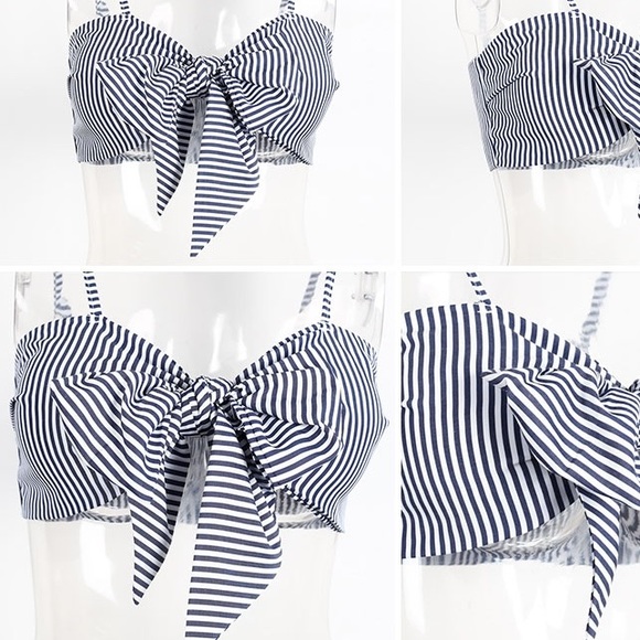 'Eliza' Stripe Tie Top - Picture 5 of 5
