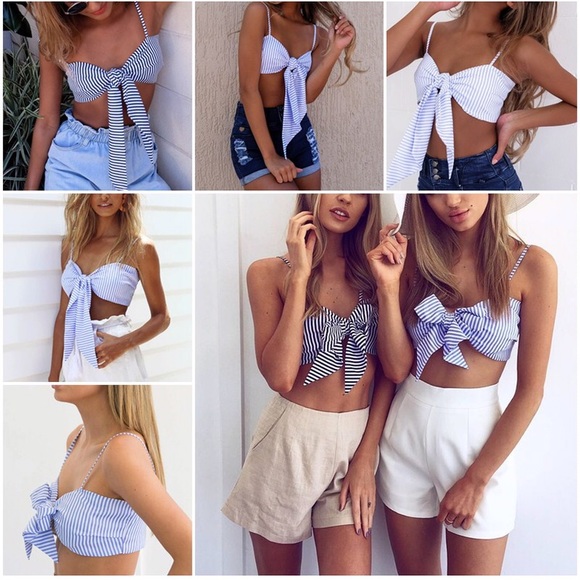 'Eliza' Stripe Tie Top - Picture 4 of 5