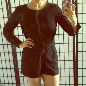 Loft Black Romper Long Sleeve Shorts Big for size