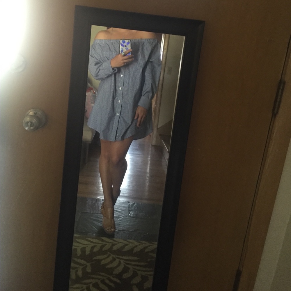 Handmade off the shoulder men's button down dress