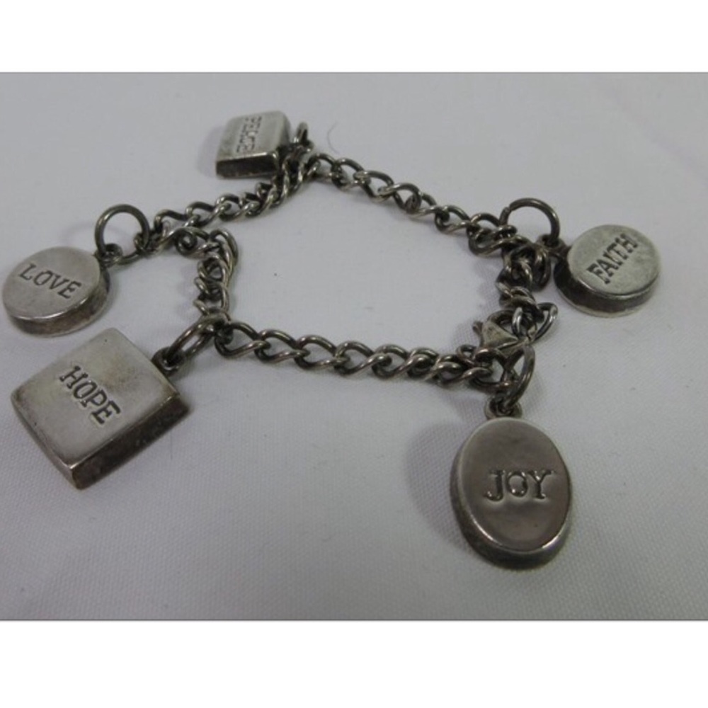 925 Sterling Silver Inspirational Charm Bracelet