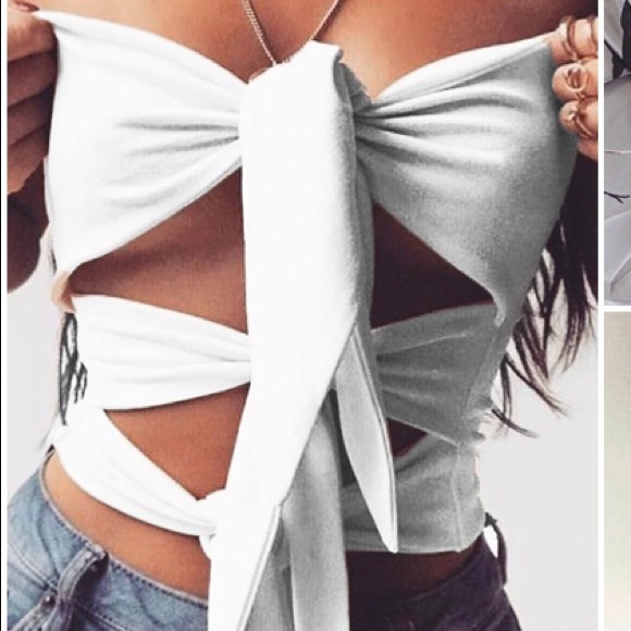 'Tori' Triple Tie White Top - Picture 2 of 4