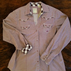 Roper Western long sleeve shirt 100% cotton L EUC