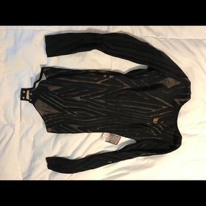 Black long sleeved bodysuit