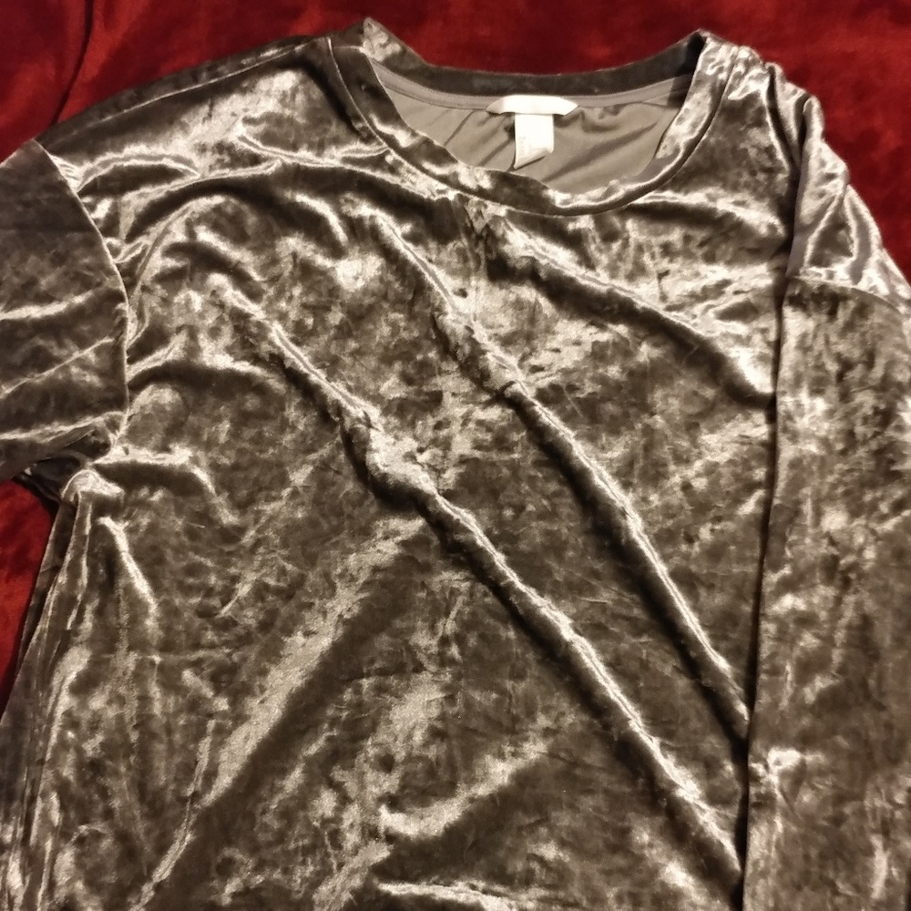 Velvet, silver long sleeve top