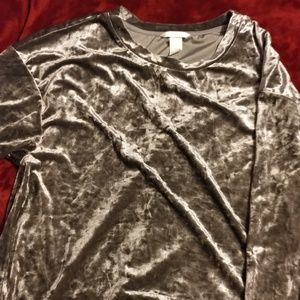 Velvet, silver long sleeve top
