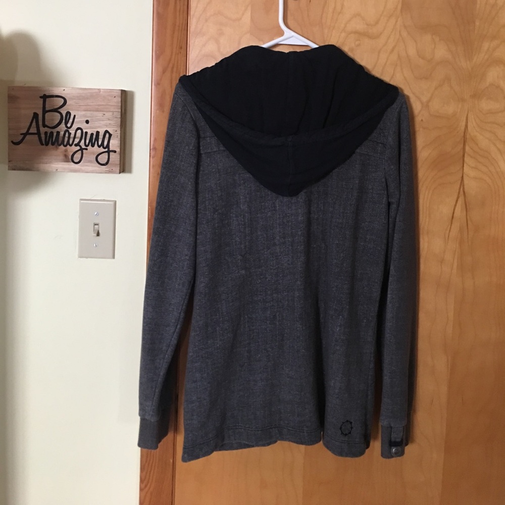 Black and grey sweatshirt with buttons - Picture 3 of 4