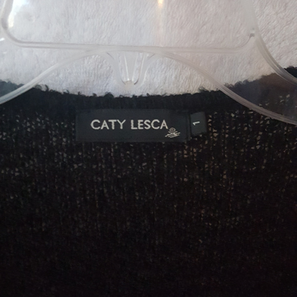 Caty Lesca Boucle faux twinset w/asymmetrical hem - Picture 2 of 3