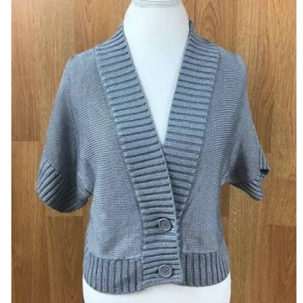 Silver crop cardigan small