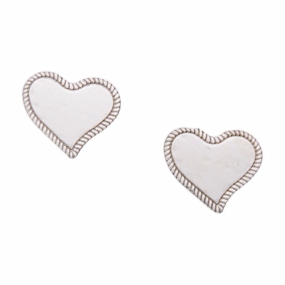 Sterling Silver Heart Stud Earrings
