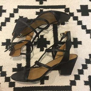 Report Signature black sandals with heel