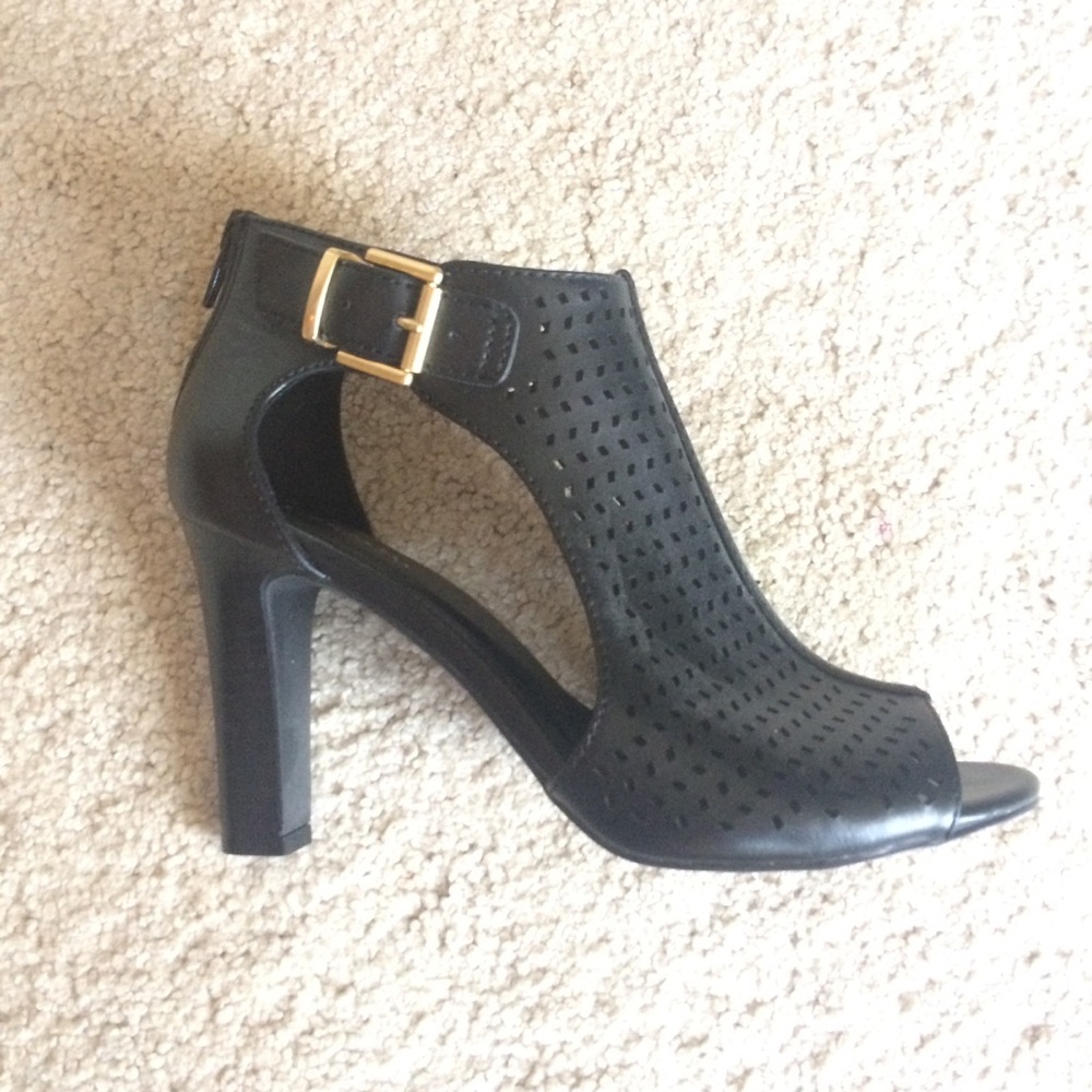 NEW Cutout Peep Toe Heeled Booties