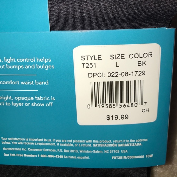 Hanes long and lean legging shape wear black - Picture 8 of 8