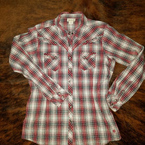 Ariat Western long sleeve plaid cowgirl shirt XL
