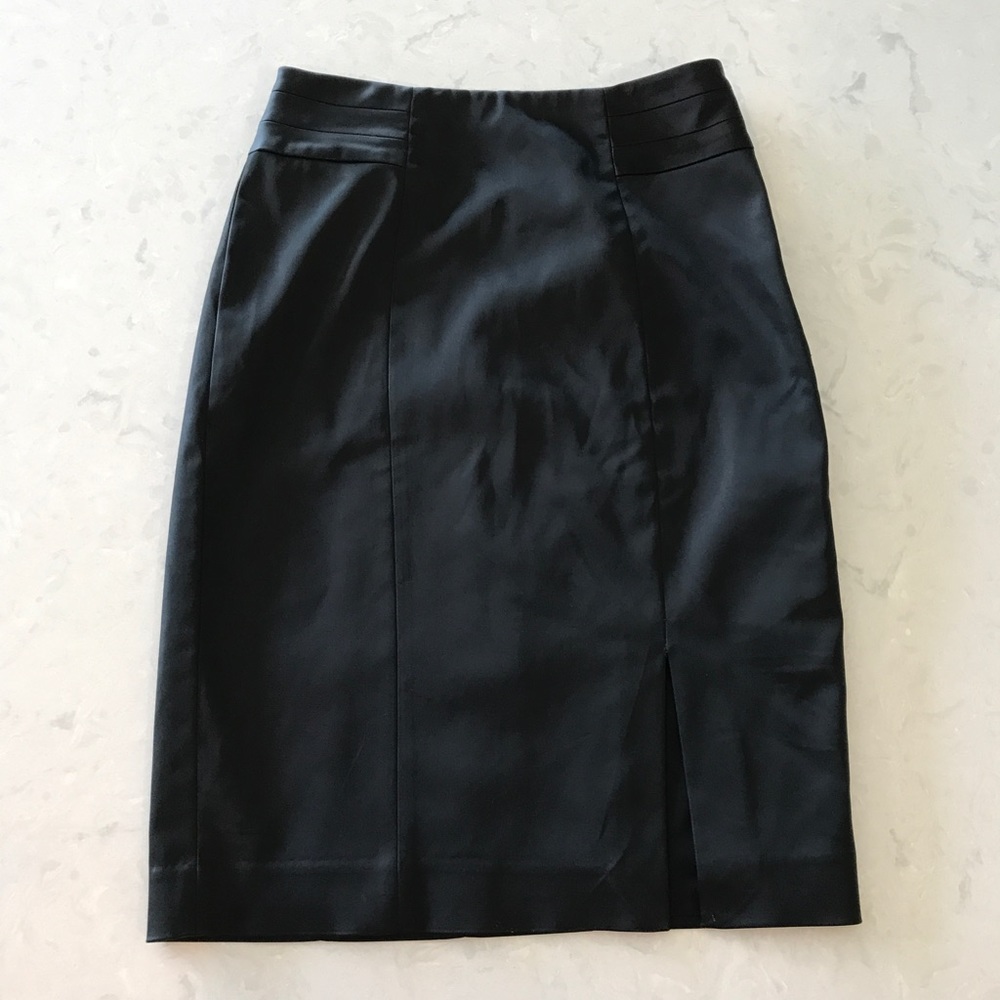 WHBM Satin Side Front Slit Skirt