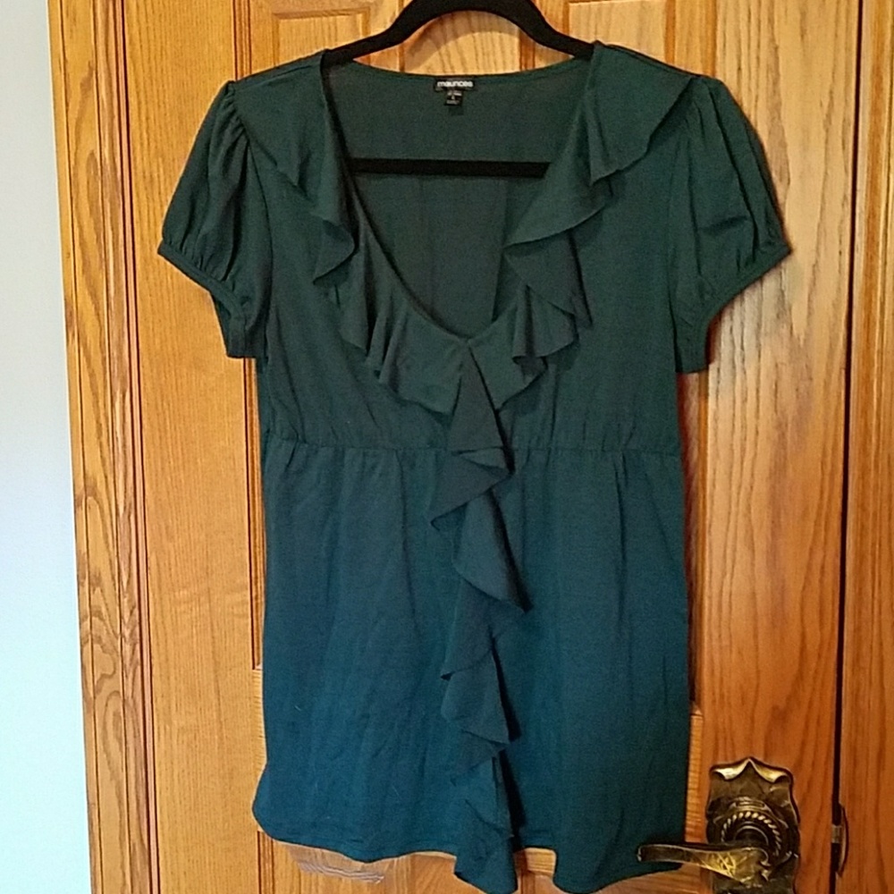 Dk Green Maurices Short-Sleeve Blouse in L