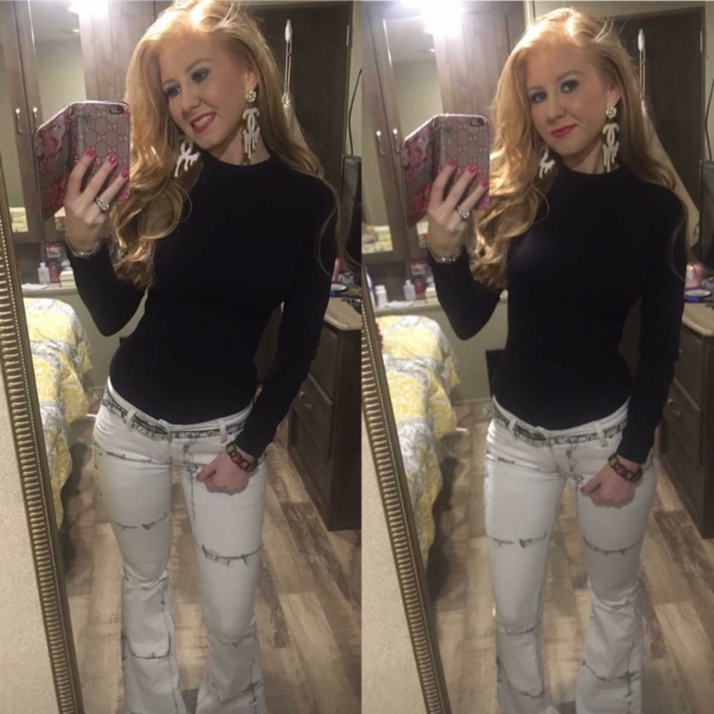 Free people black and white jeans