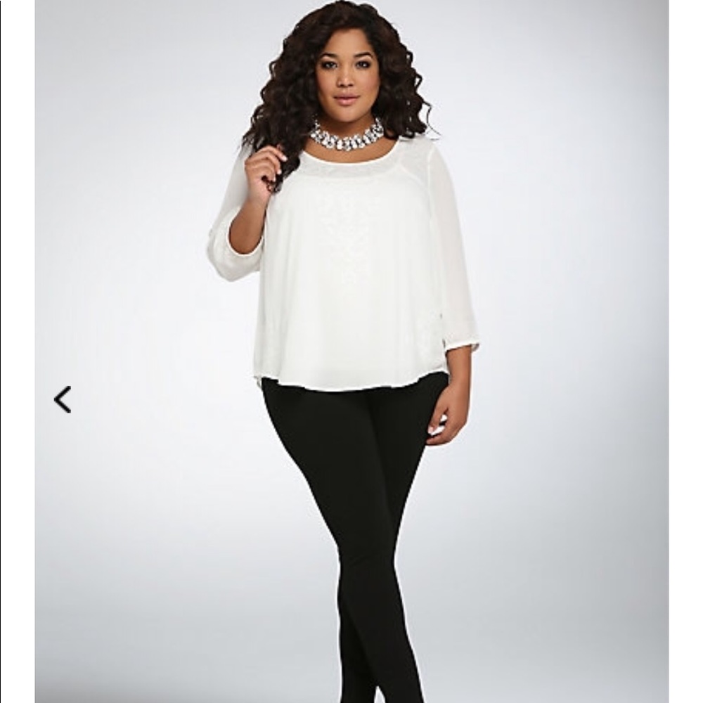 Torrid SIZE 4 Embroidered Georgette Blouse