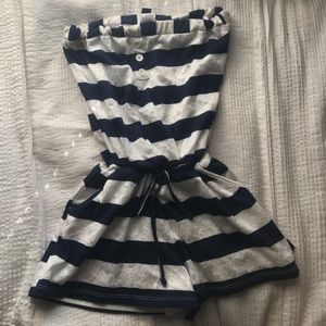 Blue and Off-white lace romper!