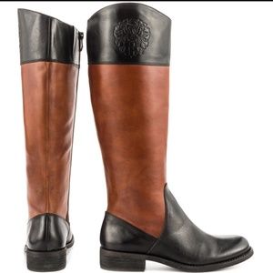 Vince Camuto Knee High Leather Riding Boots Size 8