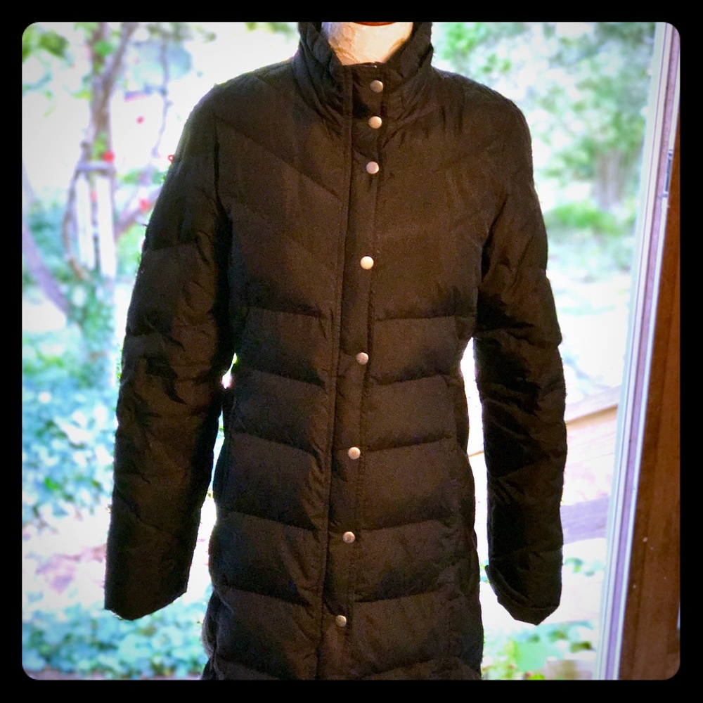 J. Crew Long Down Puffer Coat Black Size Small - Picture 2 of 8