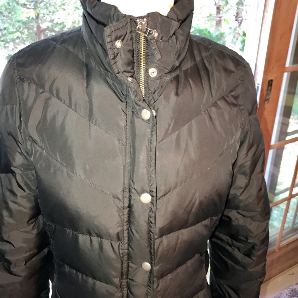 J. Crew Long Down Puffer Coat Black Size Small - Picture 5 of 8