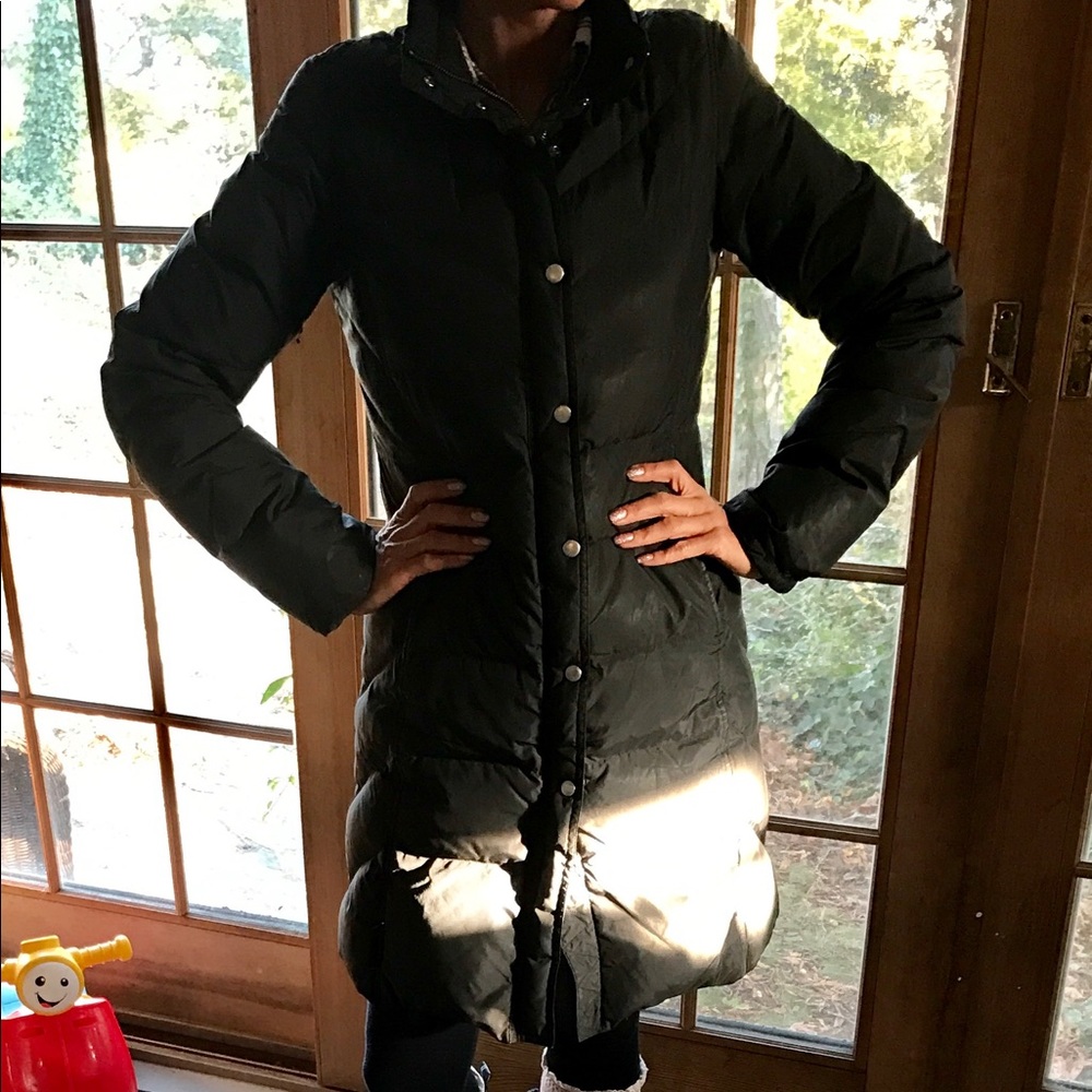 J. Crew Long Down Puffer Coat Black Size Small - Picture 7 of 8