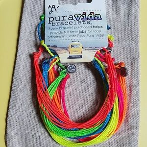 New: Pura Vida-Neon Pack of 6 Cord Bracelets